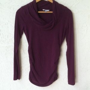 CAbi Ruched W/Cowl Neck Knit Top
